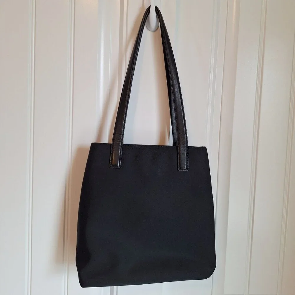 Coach VTG Mercer Y2K Black Twill & Leather Minimalist Shoulder Bag Tote